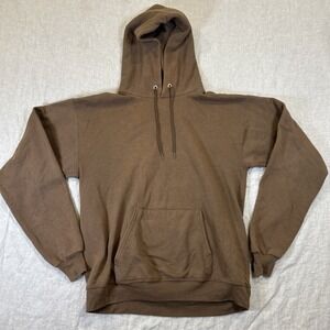 Hanes Unisex EcoSmart Brown Hoodie Sweatshirt Long Sleeve Medium